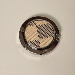 Louis Vuitton Damier Azur Tan Monogram Canvas Silver Bag Hook Purse Hanger